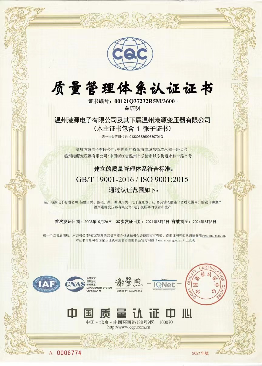 ISO9001：2015 認證證書(shū)
